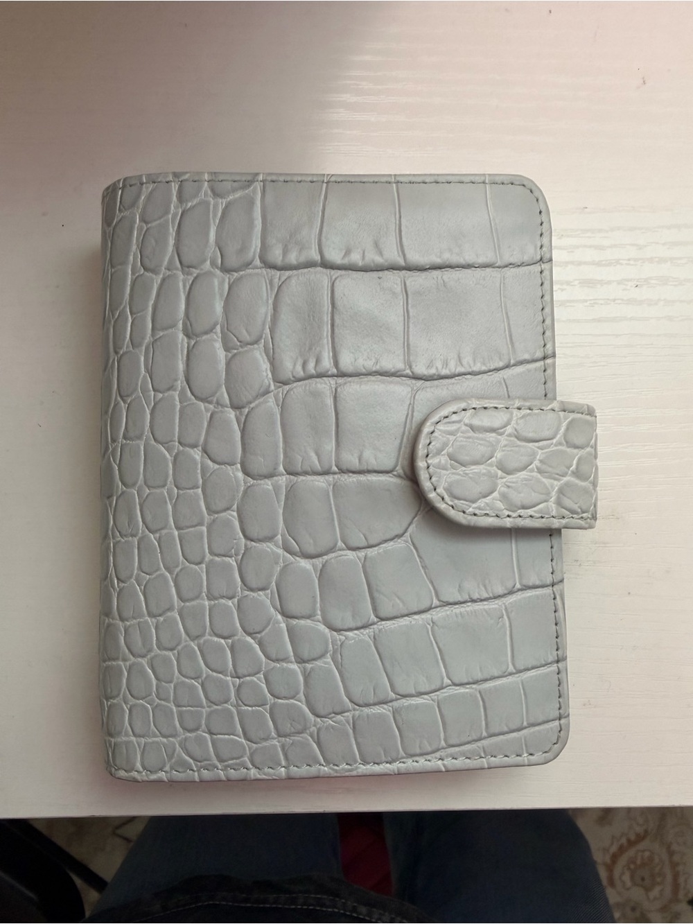 filoFAX baby blue Croc-Embossed Leather Organizer
